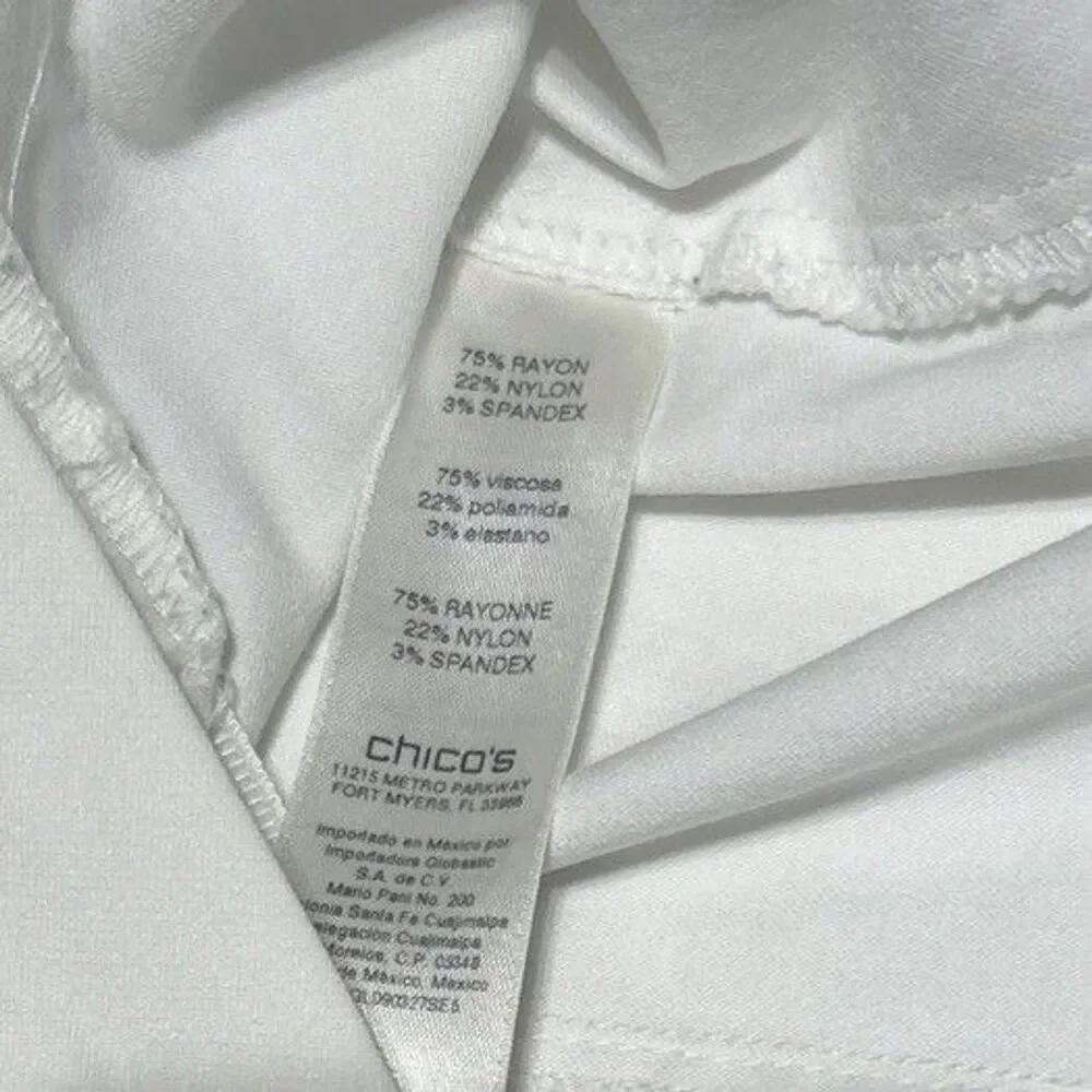 Chico's Women's Size 2 Zip Up Jacket White Lightweight Rayon Blend
